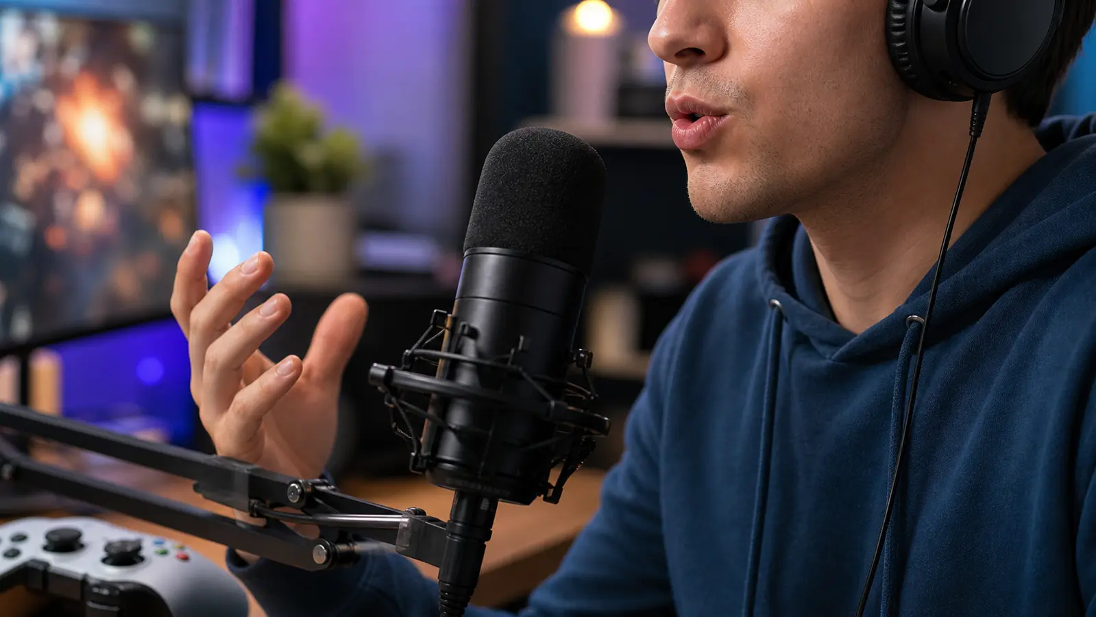 Prononciation travaillée au micro avec un casque audio