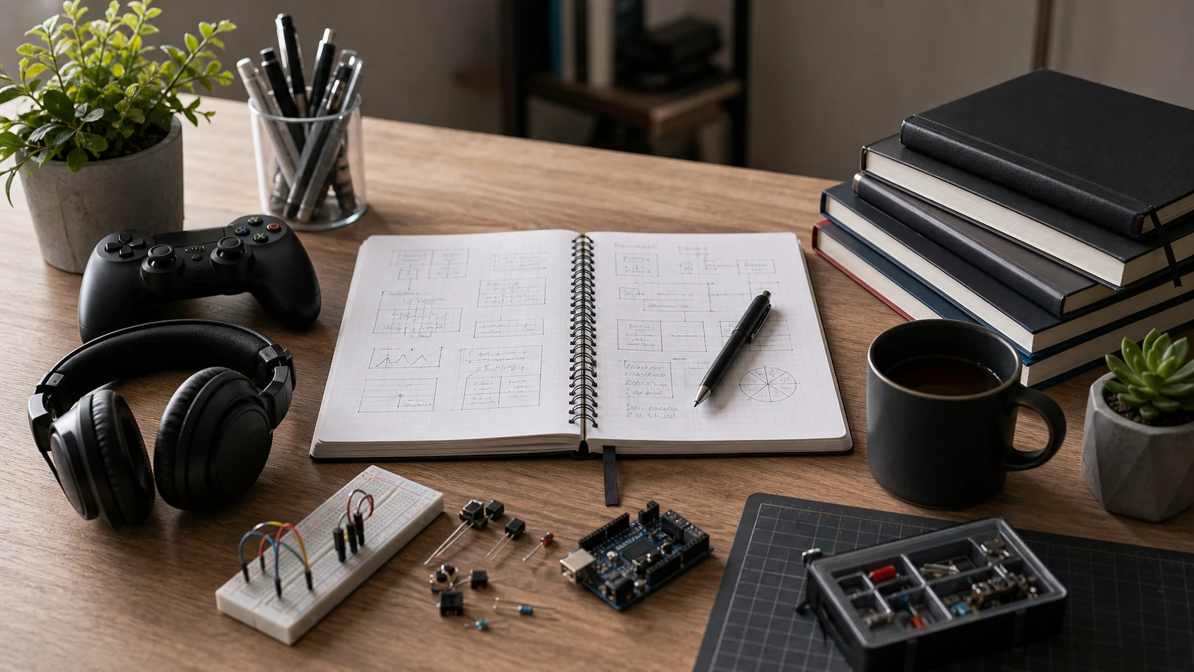 Objets représentant les profils geek nerd et gamer