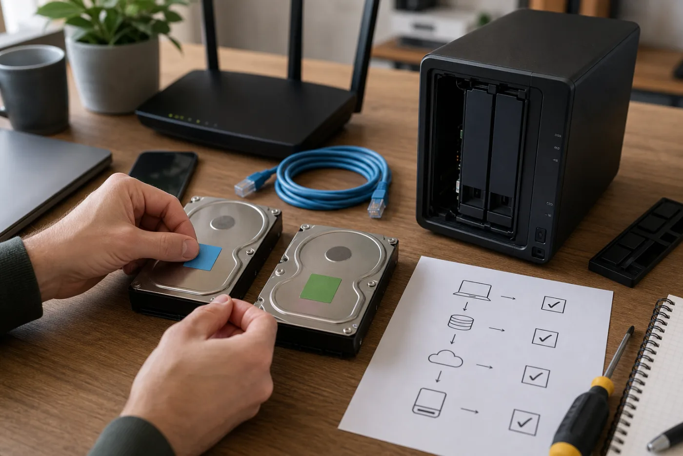 Préparation de disques pour un serveur NAS maison et stratégie de sauvegarde