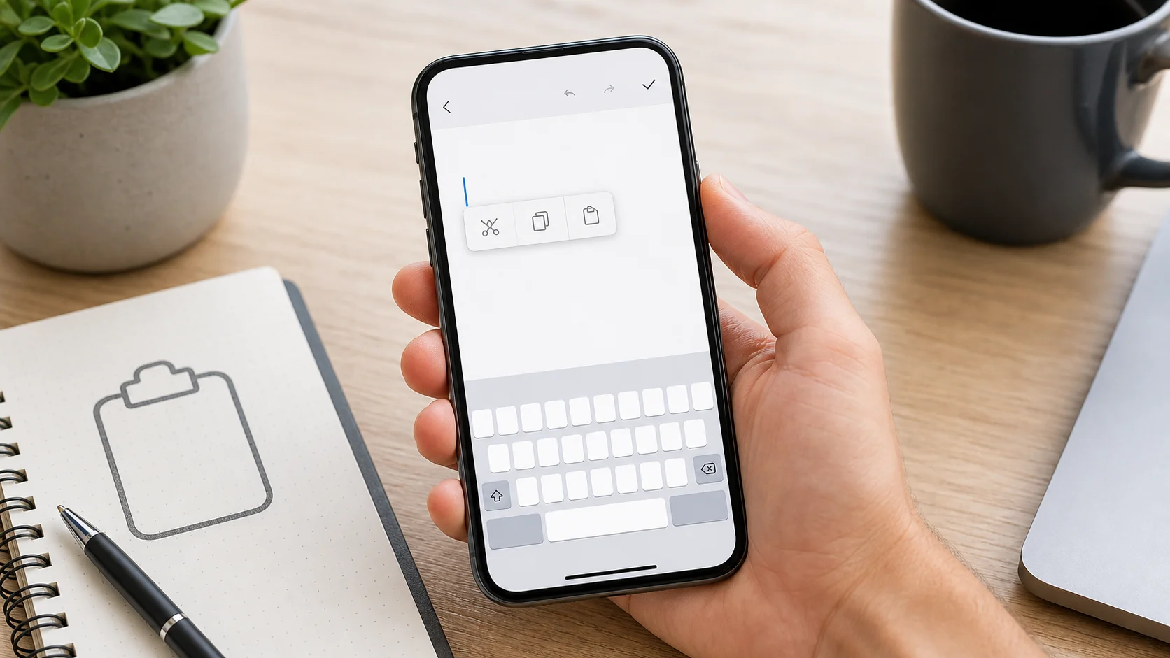 Champ de texte et fonction coller sur iPhone