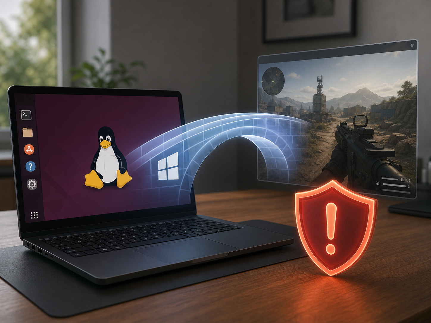 Ordinateur Linux, couche de compatibilité et avertissement anti-triche