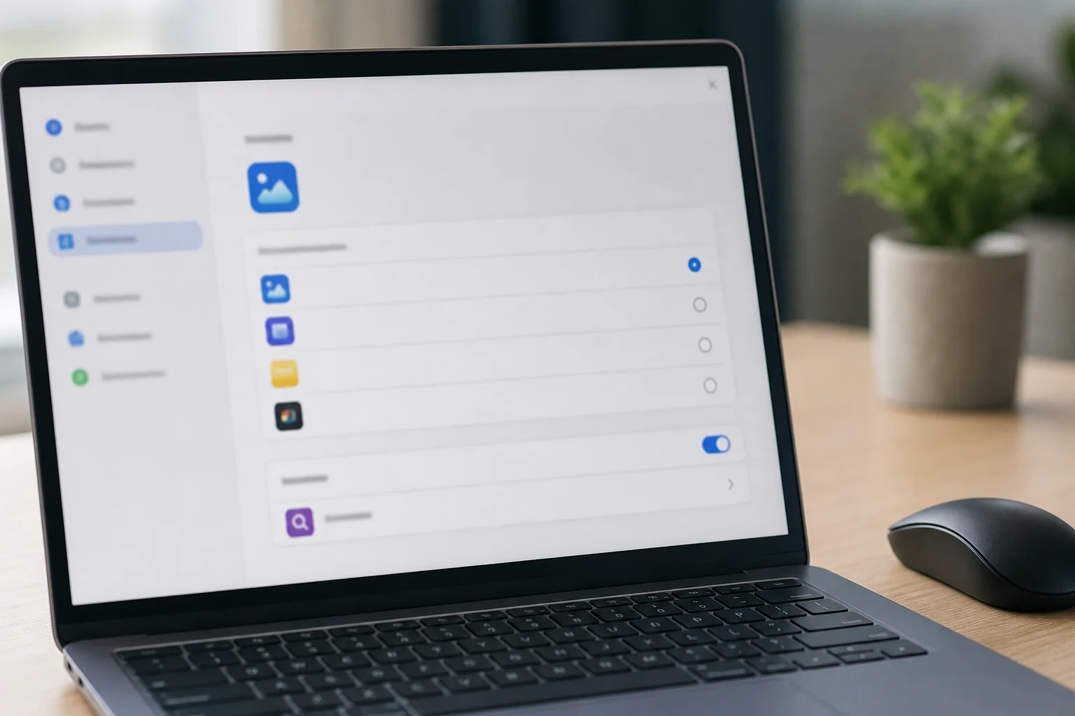 Réglage flouté d’application par défaut sur ordinateur
