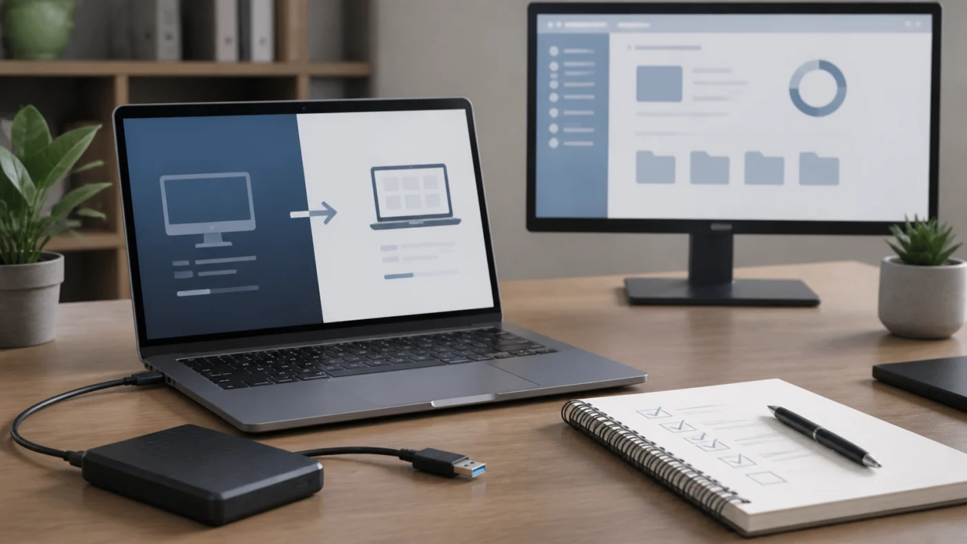 Préparation d’une migration informatique avec sauvegarde externe