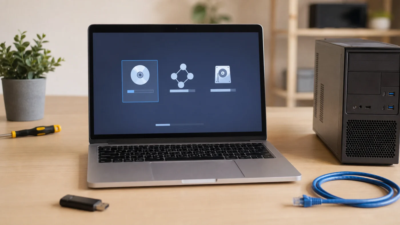 Ordinateur démarrant sur une clé USB Linux