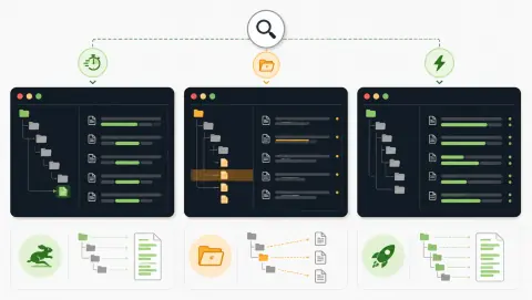 Comparaison visuelle des recherches grep find et ripgrep sous Linux