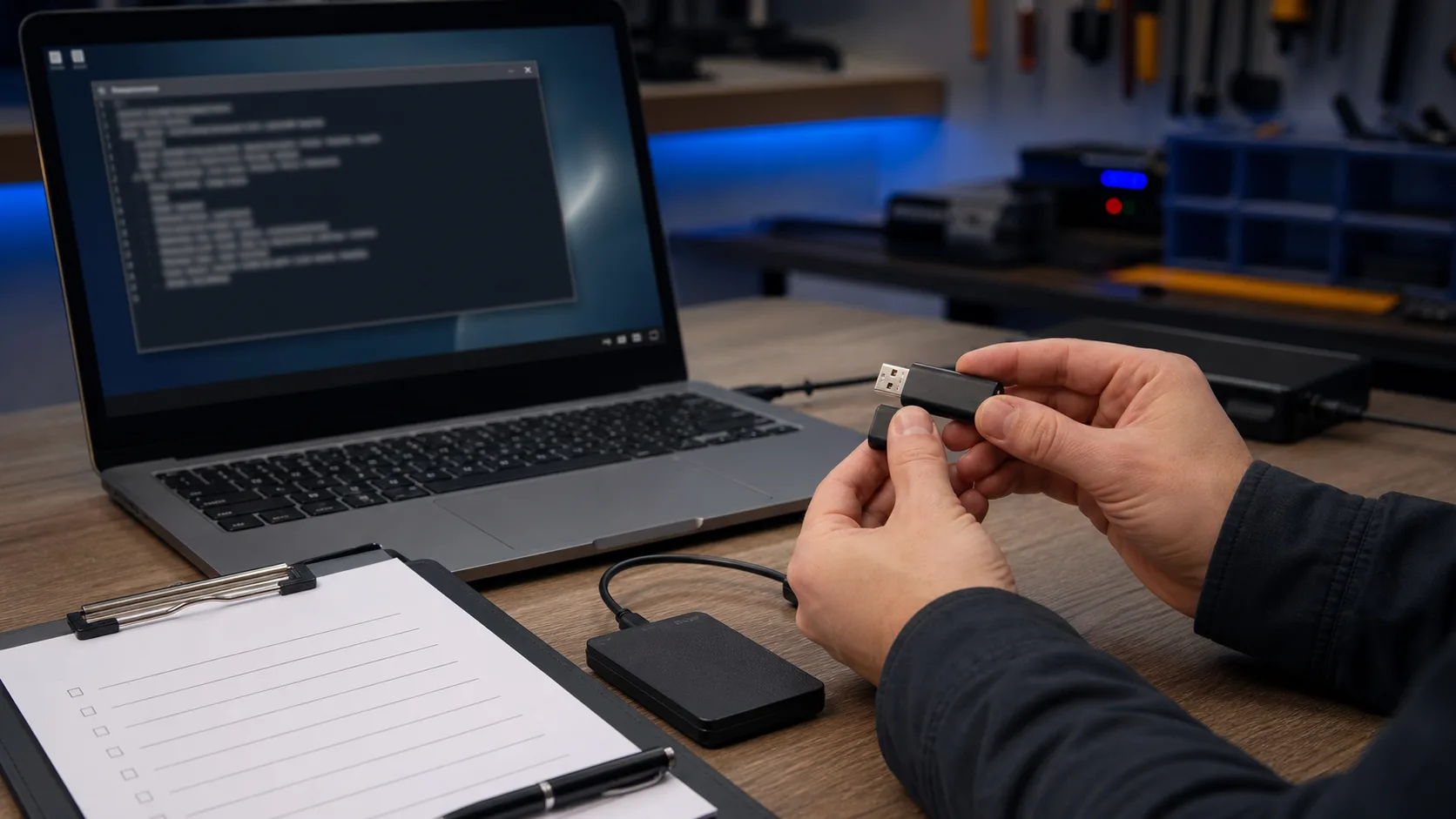 Préparation d’une clé USB de démarrage sur un poste technique
