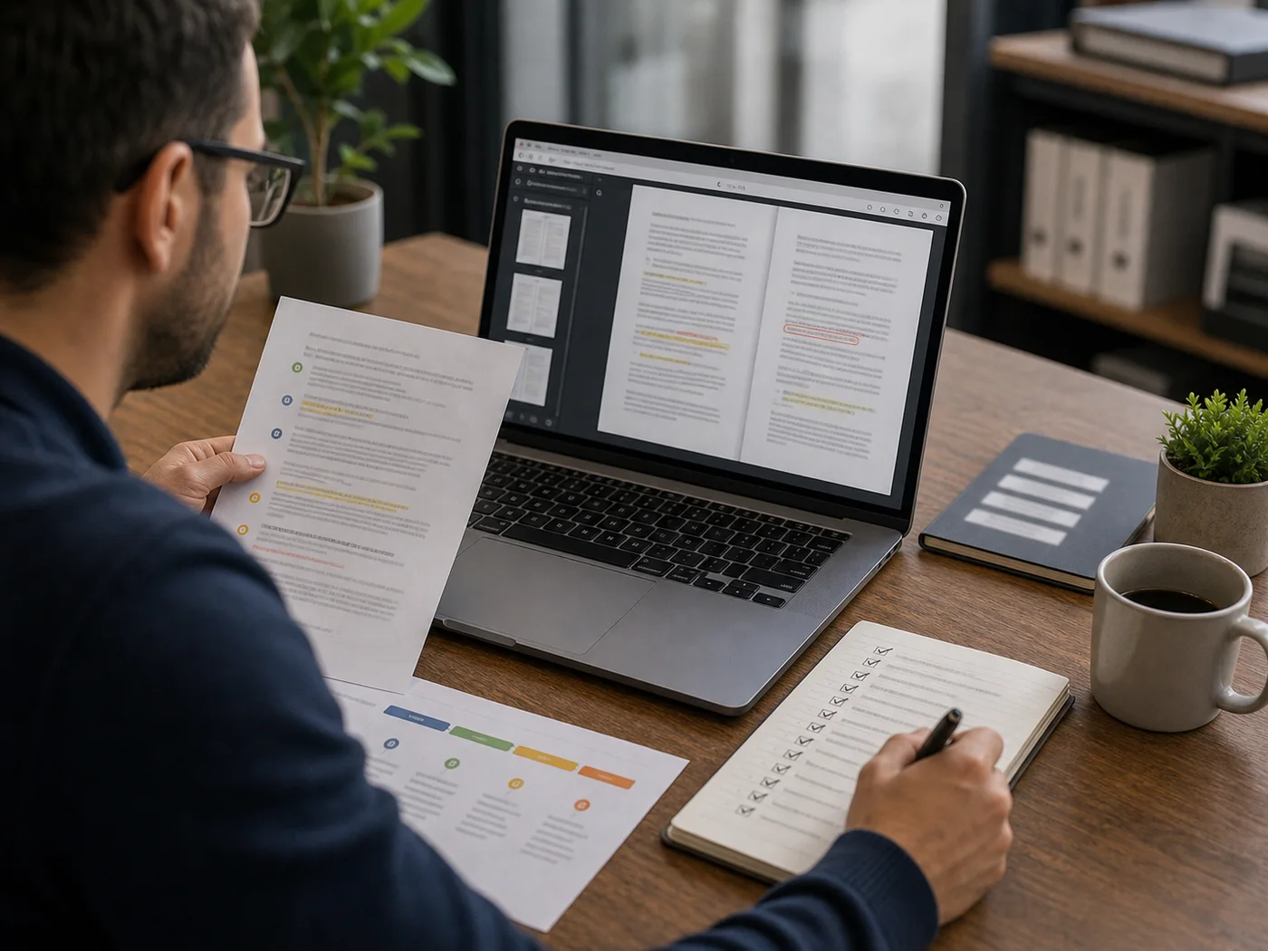 contrôle final d un PDF exporté avec checklist de validation
