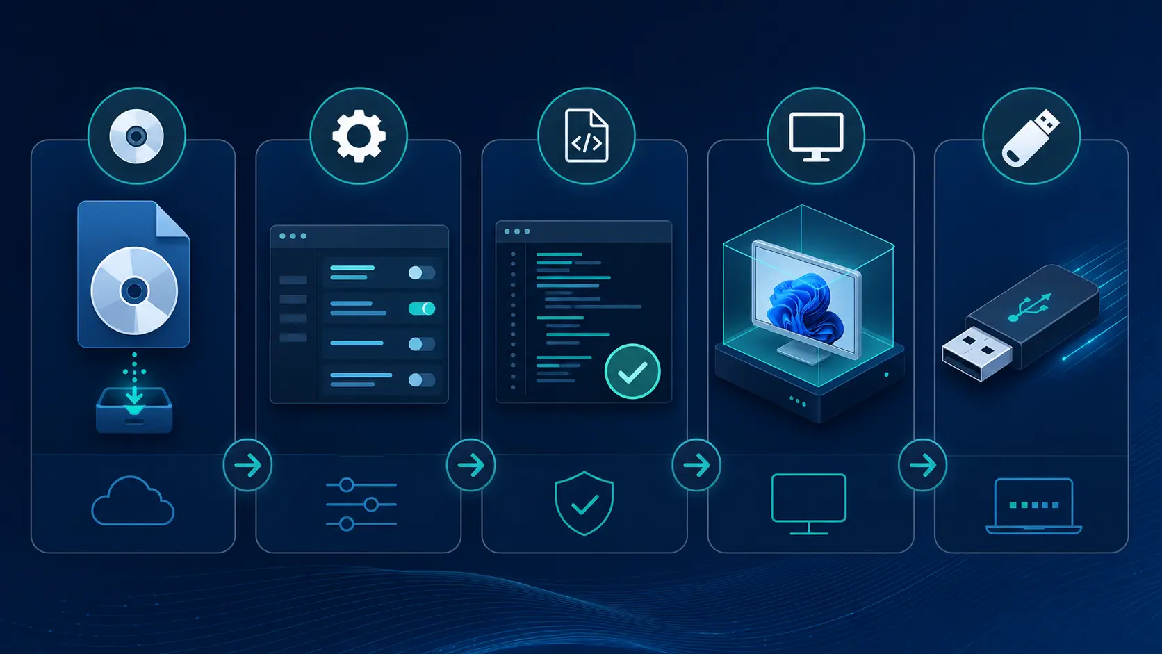 workflow de création et de test d’un fichier autounattend pour Windows 11