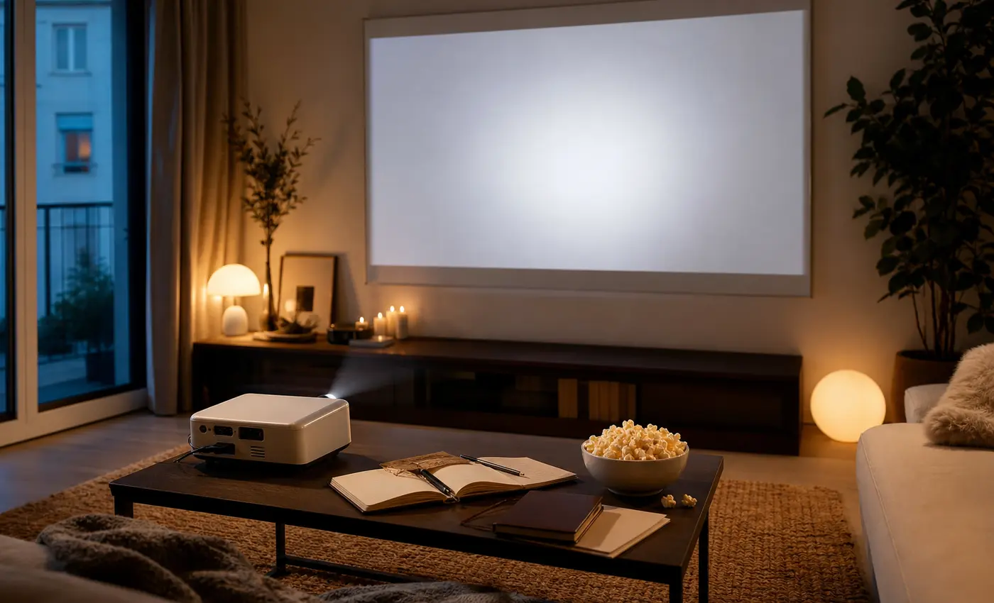 Salon préparé pour regarder des classiques du cinéma français