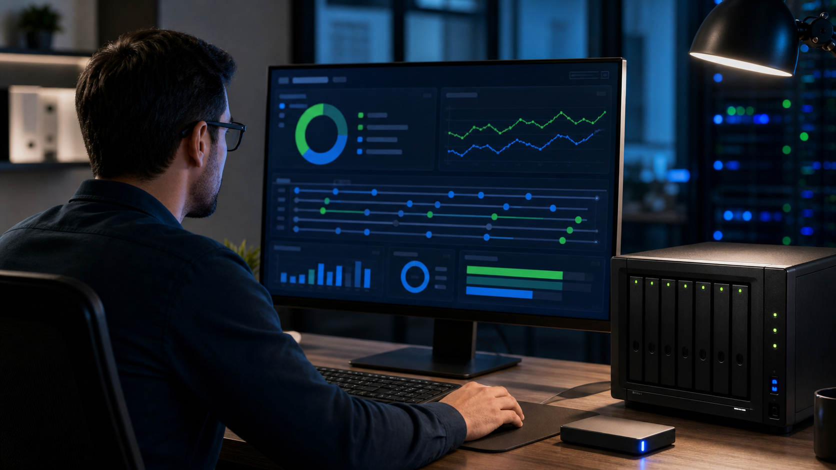 Administrateur réseau consultant des journaux et sauvegardes pour un serveur de fichiers