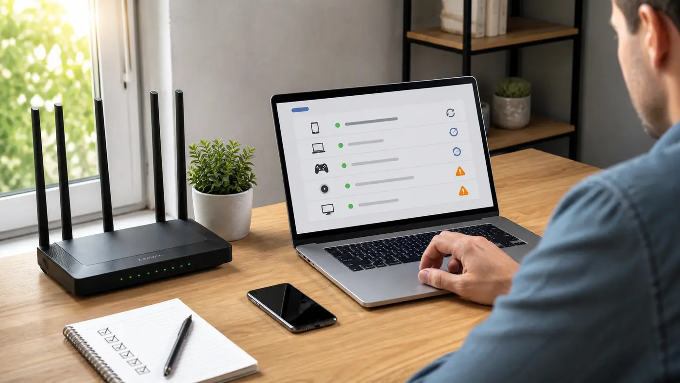 Audit des appareils connectés et mises à jour du routeur Wi-Fi maison