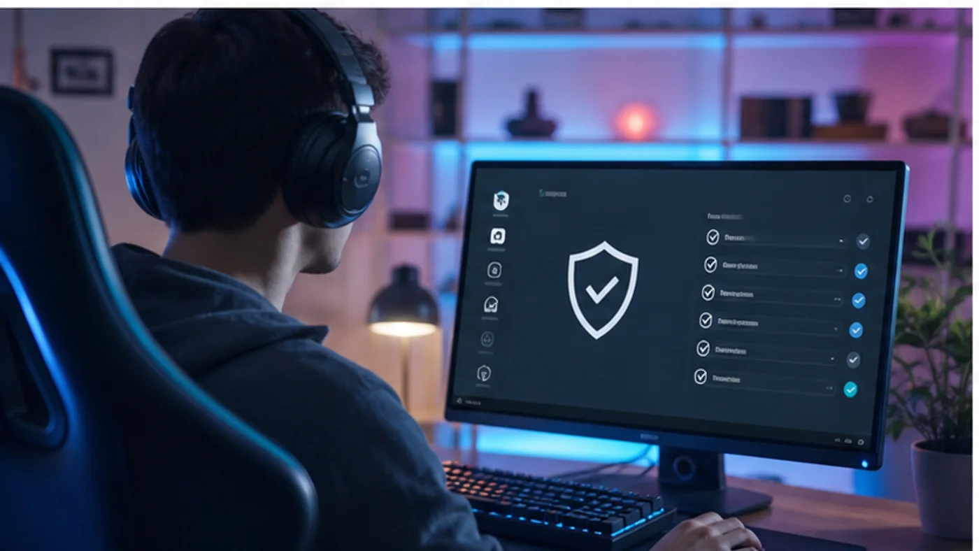 poste gaming affichant une vérification de sécurité générique