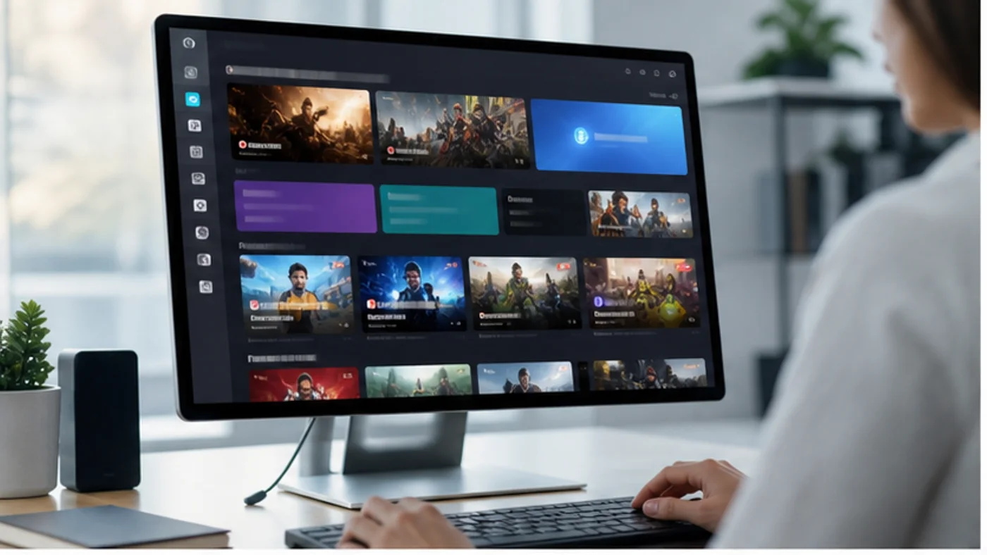 interface média générique sans logo sur un écran de bureau