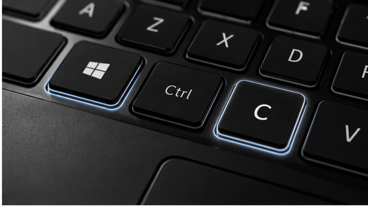 clavier avec touches Windows Ctrl et C utilisées pour les filtres couleur
