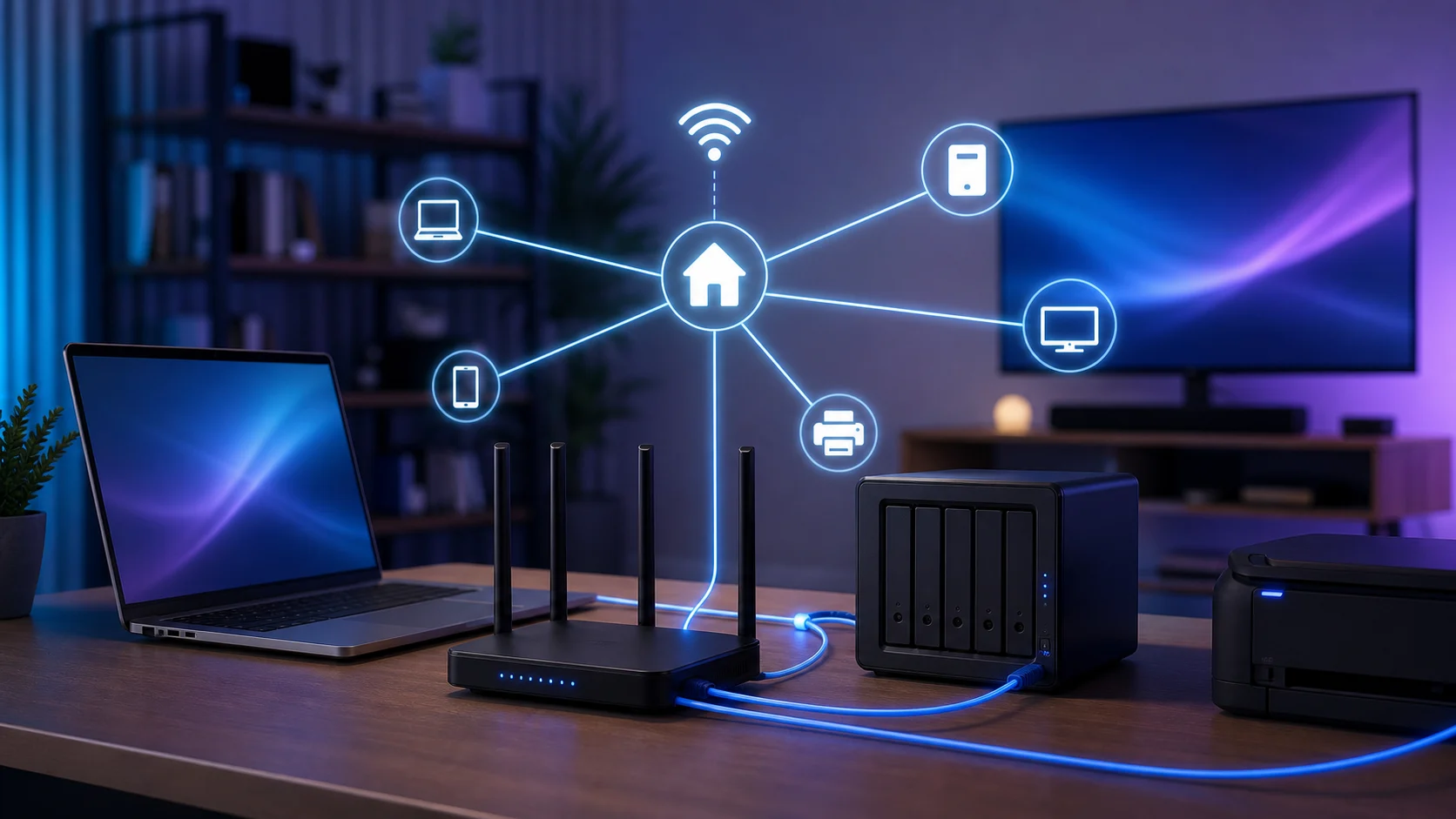 Routeur et appareils connectés dans un réseau local domestique