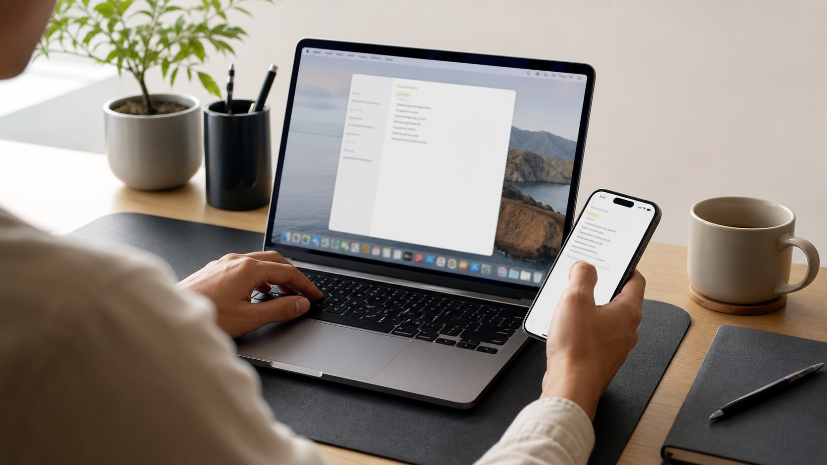 Copier une note entre un MacBook et un iPhone